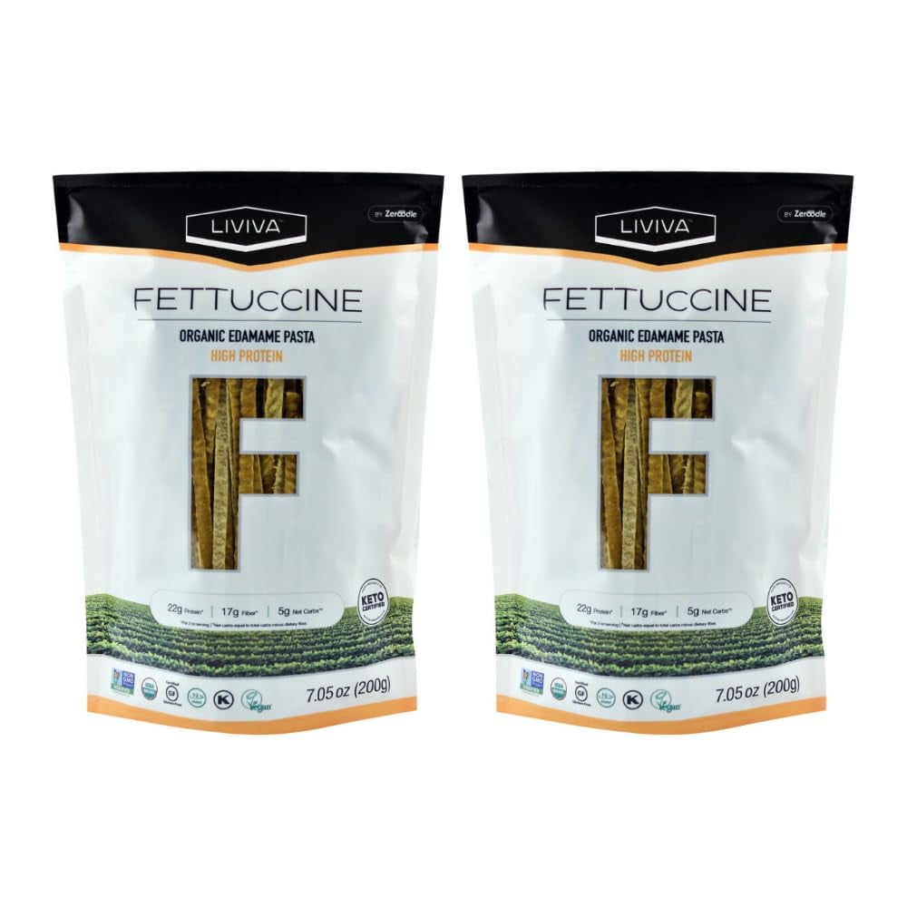 Organic Edamame Fettucine, PlantBased Protein Pasta, High in Fiber
