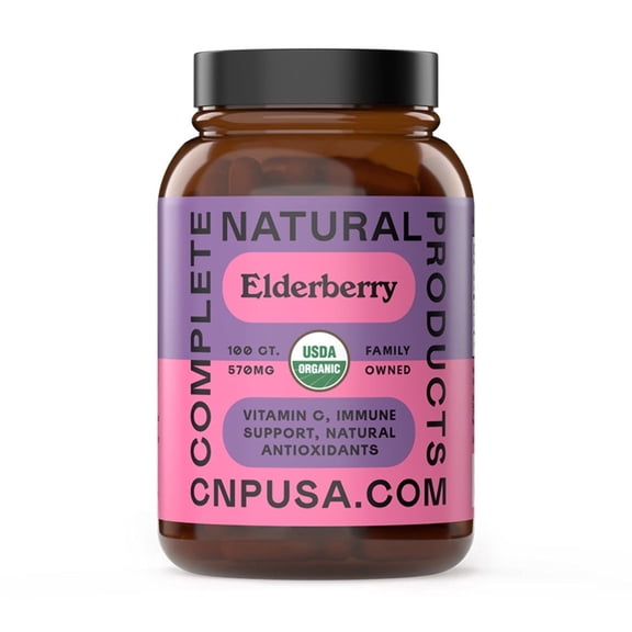 Organic Elderberry Capsules - Organic, Dried, & Pure Elderberry Sambucus Natural Immune Boost Capsules - 570 mg