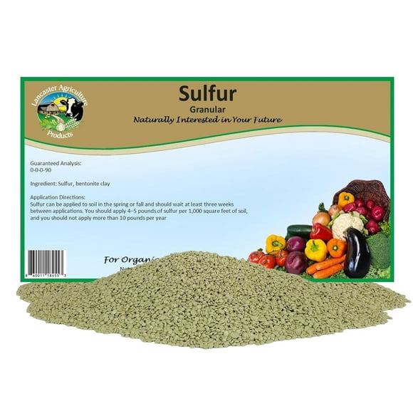 Organic Elemental Sulfur Fertilizer 90% 20 Pounds Acidic Soil Amendment, Hydrangea & Blueberry Fertilizer, Ideal for Garden Soil & Lawn Care - Lancaster Agricultural Products