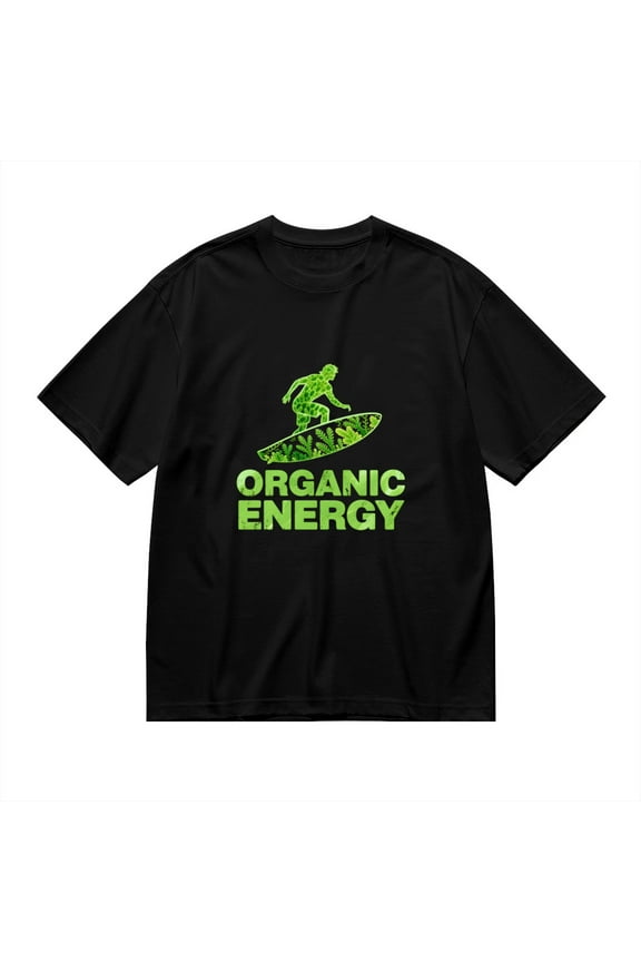 Organic Energy, Surfing Plant Man Print 1, Vintage T Shirt, Cotton T-Shirt for Men, 23554216,S