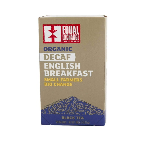 Equal Exchange Organic Decaf English Breakfast, Black Tea, 20 Tea Bags, 1.41 oz (40 g)