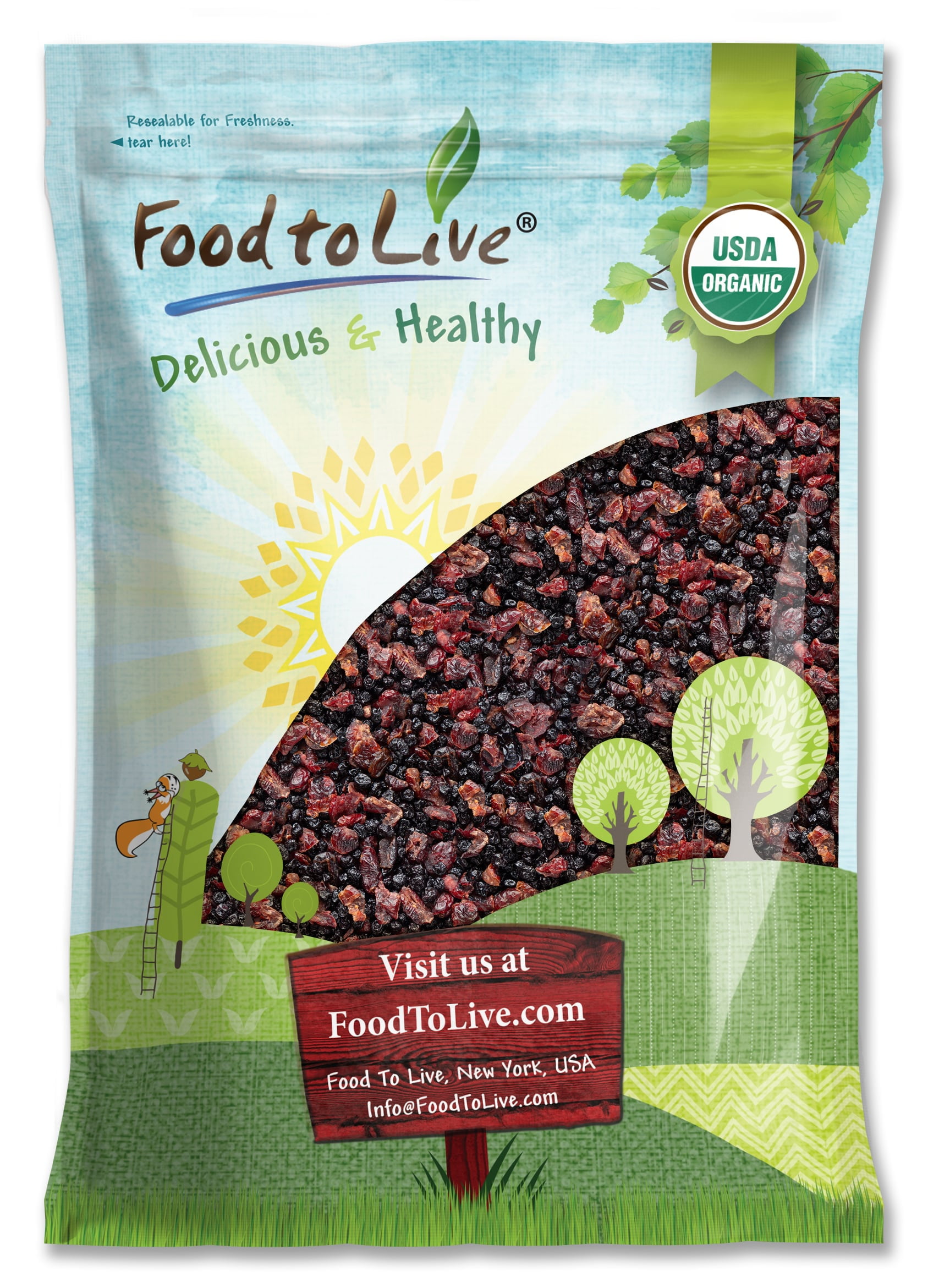 Organic Essential Berries Mix, 9 Pounds – A Blend of Non-GMO Dried Blueberries and Cranberries. Unsulfured, Kosher, Bulk. Gently Infused with Organic Sugar. Lightly Coated with Organic Sunflower Oil