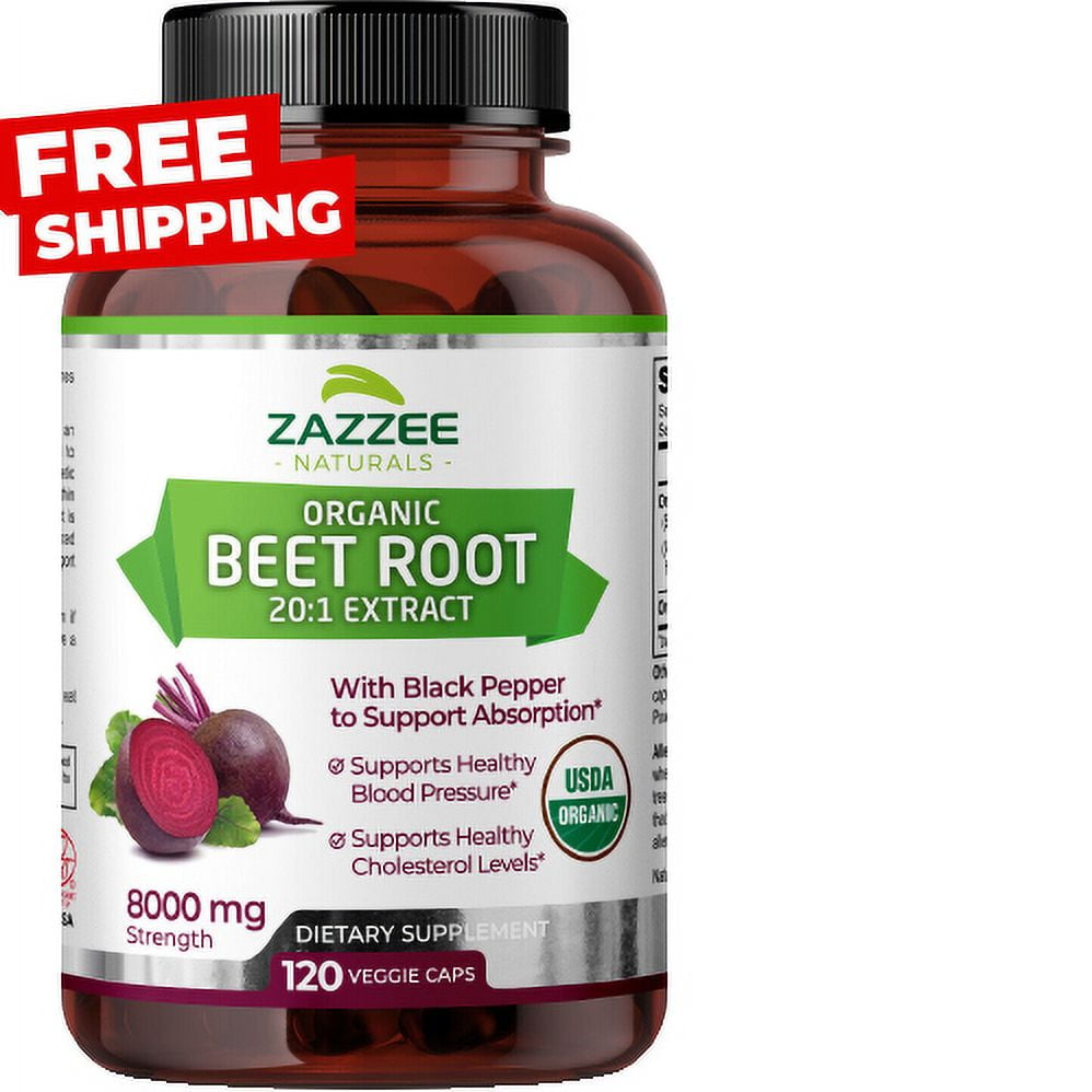Organic Extra Strength Beet Root 201 Extract 8000 Mg Strength 120