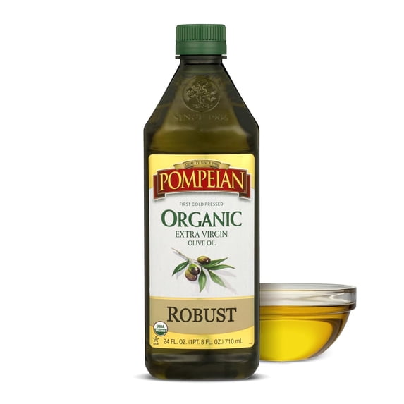 Organic Extra Virgin Olive Oil - 24 Fl Oz First Cold Pressed For Cooking Full-Bodied Taste Dressi...