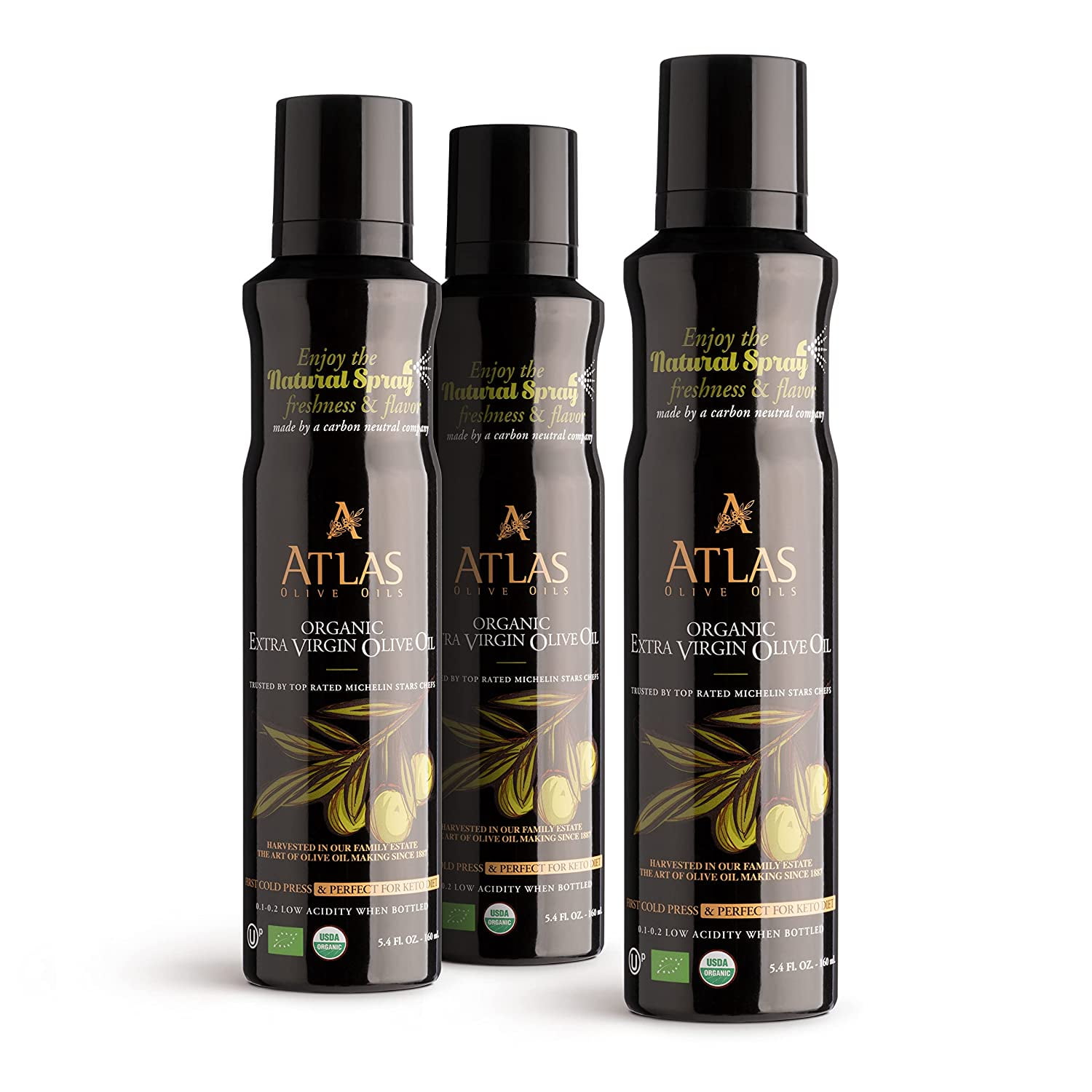 Organic Extra Virgin Olive Oil Cooking Spray, Polyphenol Rich Moroccan