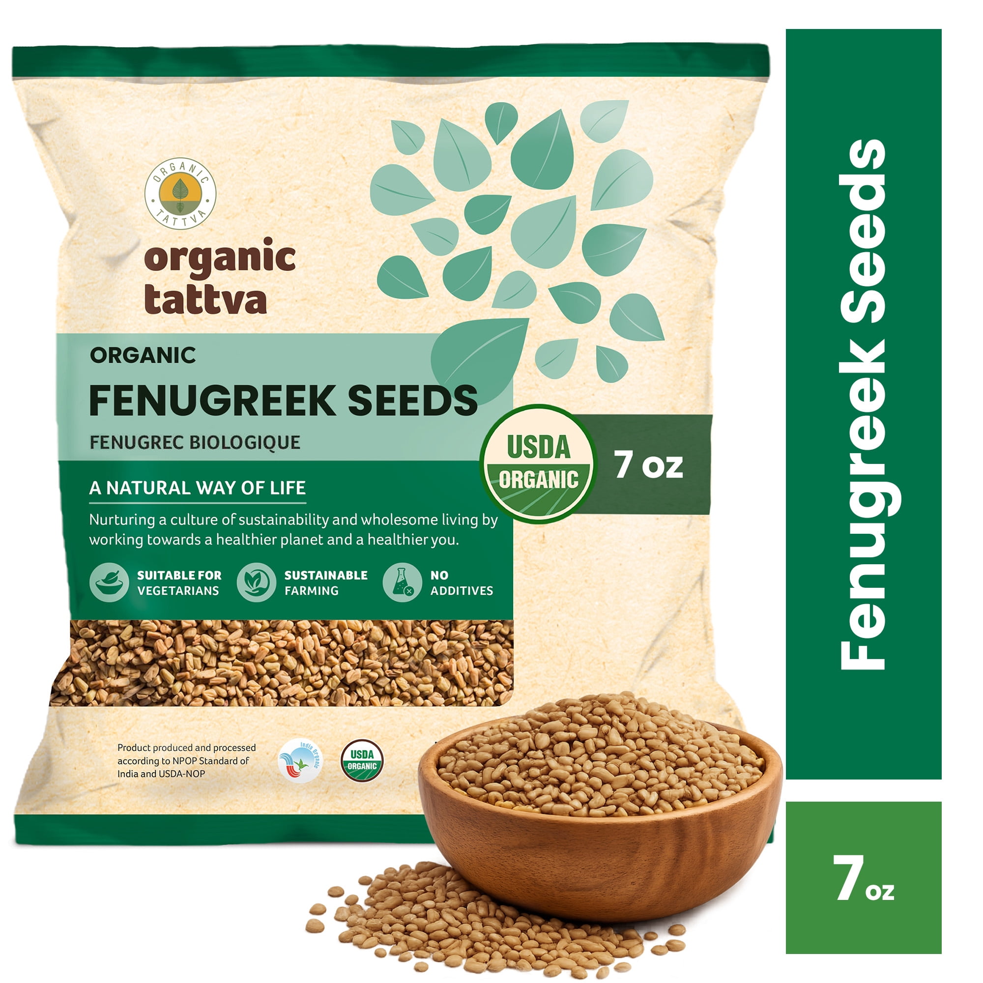 Organic Tattva, Fenugreek Seeds, 7 oz/200 gm, USDA Certified - Walmart.com