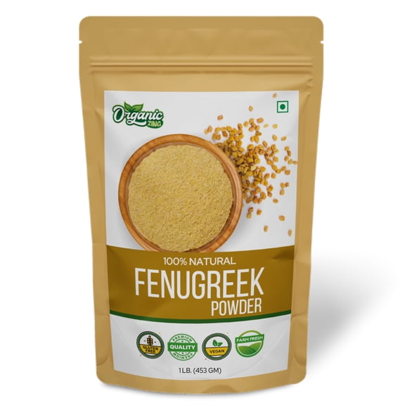 Organic Fenugreek Powder Also Known As Methi Seed Powder, Trigonella Foenum-Graecum | Vegan | Preservative Free | Product of India - 453g Resealable Pack organic
