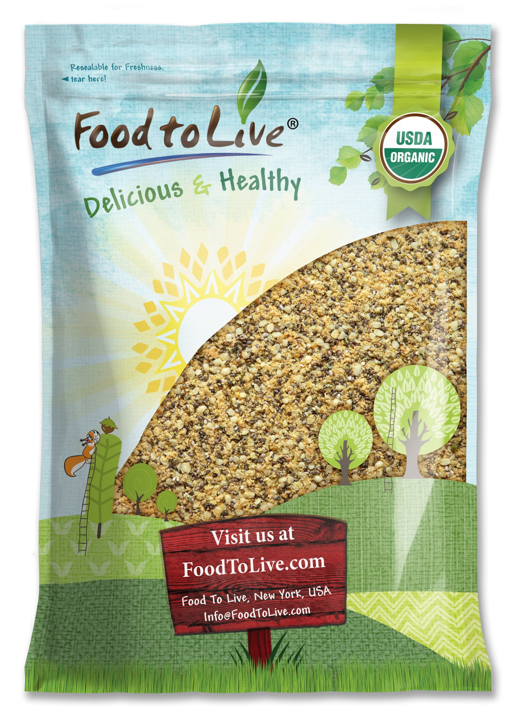Organic FiberFull Flax, Hemp and Chia Seeds Blend, 10 Pounds — Cold-Milled Flax Mixed with Hemp Hearts and Chia Seeds, Non-GMO, Bulk. Rich in Omega 3 and Fiber. Perfect for Smoothies, Salads, Oatmeal