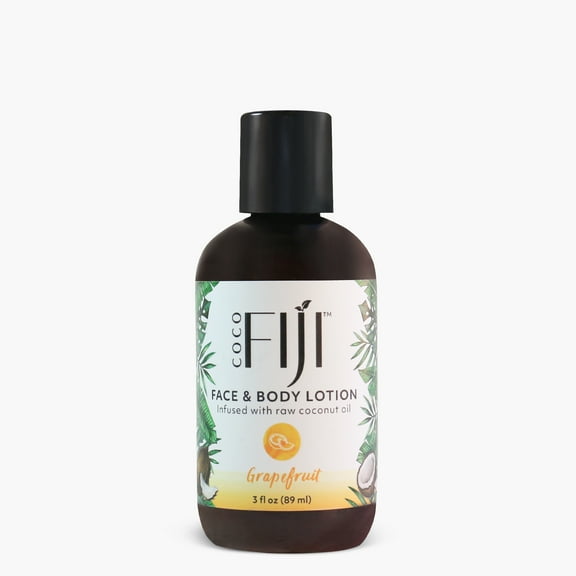 Coco Fiji Face & Body Lotion Infused With Coconut Oil | Lotion for Dry Skin | Moisturizer Face Cream & Massage Lotion for Women & Men | Grapefruit 3 oz