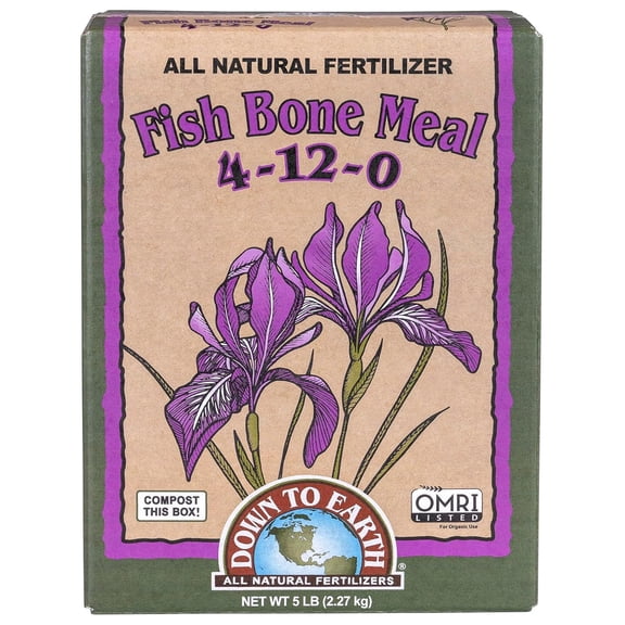 Organic Fish Bone Meal - High Phosphorus Plant Food for Buds, Bulbs, Blooms, Flower Beds 4-12-0, 5 lb