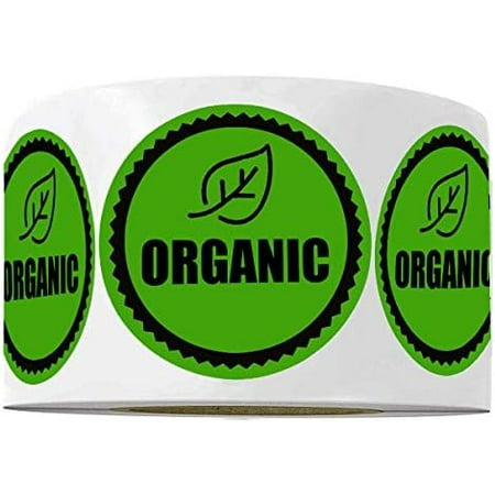 Organic Food Rotation Labels - 1.5 Inch Adhesive Round Circle Dots, 500 Labels Per Roll$$Office