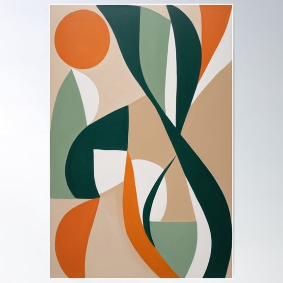 Organic Forms In Harmonious Flow Poster Wall Art, Modern Wall Decor For Living Room Bedroom, 8x12 UNFRAMED