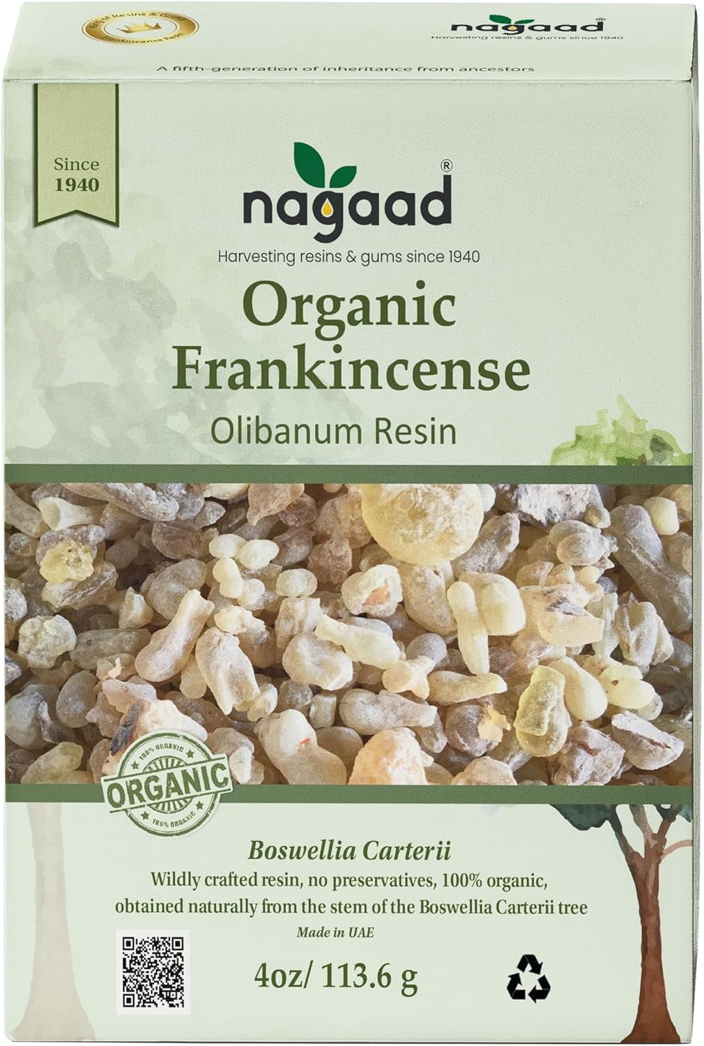 Organic Frankincense Resin (Boswellia Carterii), 4 oz – USDA Certified Chruch Incense, Premium Grade, 100% Pure & Wild-Harvested Luban Frankincense for Aromatherapy, Meditation & Air Purification
