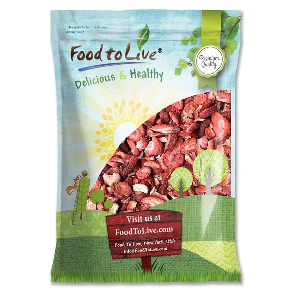 Organic Freeze-Dried Strawberries, 1 Pound - Non-GMO, Kosher, Bulk - by Food to Live
