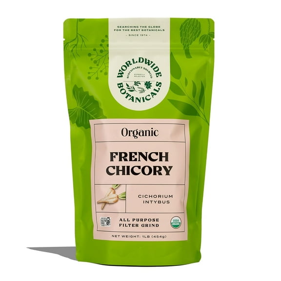 Organic French Chicory Root, 1 Pound - Brew Like Coffee, Blend Roasted Chicory Root With Coffee, Acid Free, Caffeine Free, Kosher