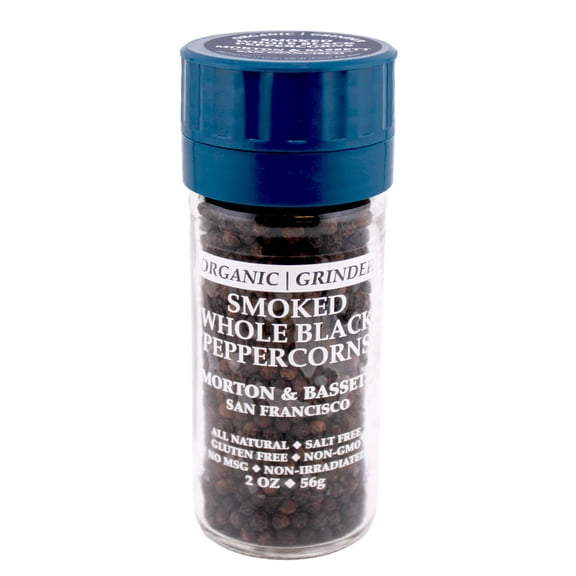 Morton & Bassett Organic Smoked Whole Black Peppercorn Grinder, 2oz