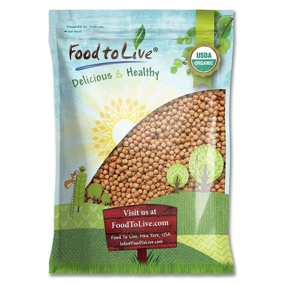 Organic Garbanzo Beans, 15 Pounds - Non-GMO, Sproutable, Kosher, Raw, Vegan - by Food to Live