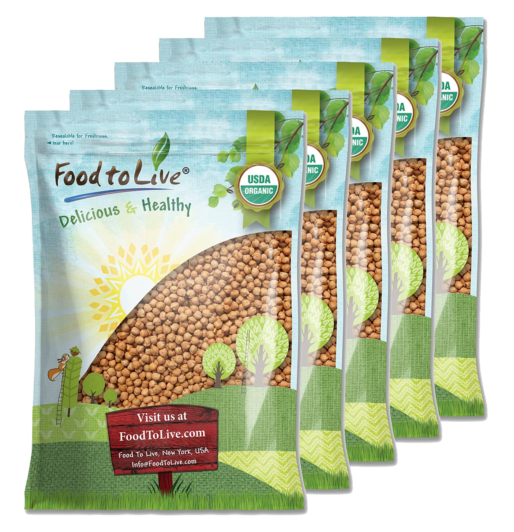 Organic Garbanzo Beans, 7 Pounds — Non-GMO, Sproutable, Kosher, Raw, Vegan — by Food to Live - Walmart Business Supplies organic-garbanzo-beans-7-pounds-non-gmo-sproutable-kosher-raw-vegan-by-food-to-live-walmart-business-supplies