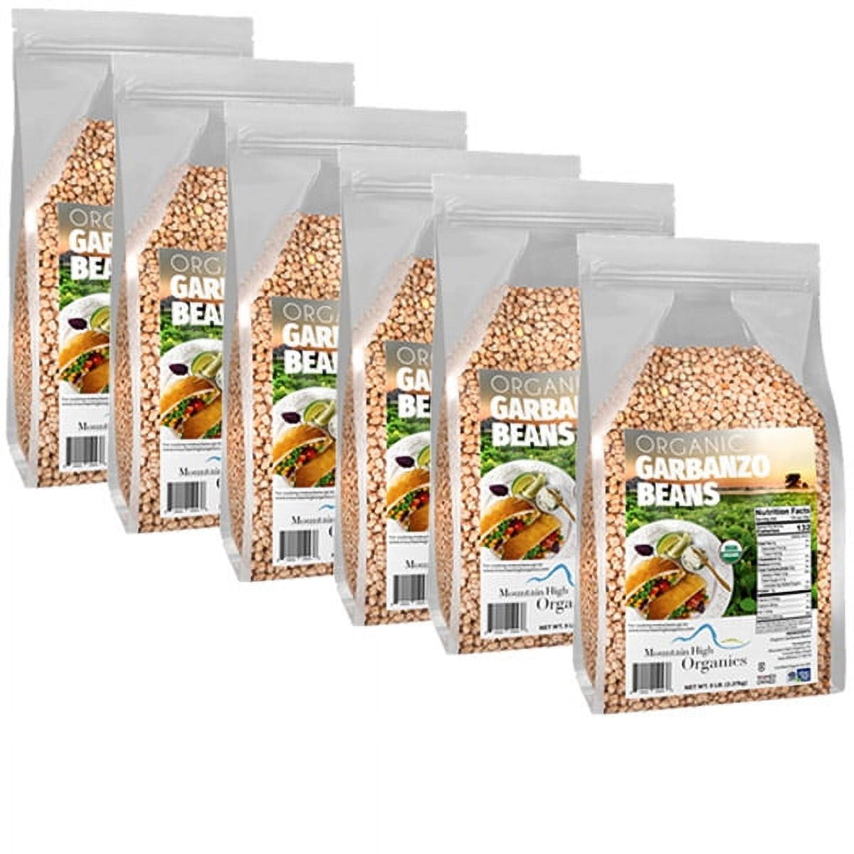 Organic Garbanzo Beans (Chick Peas), 5 lb. Bags (6 Count) - Mountain High Organics
