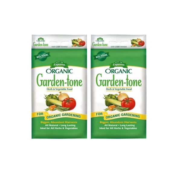 Organic Garden-Tone 3-4-4 Organic Fertilizer for Cool & Warm Season Vegetables and Herbs, Grow an Abundant Harvest of Nutritious and Flavorful Vegetables  18 lb. Bag (2 Pack)