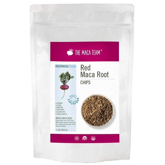 Organic Gelatinized Red Maca Chips 1 lb