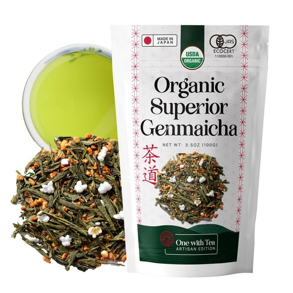 - Organic Genmaicha Loose Leaf Tea - Authentic Japanese Green Tea Blend With Roasted Brown Rice For A Smooth, Nutty Flavor - Usda Certified Organic