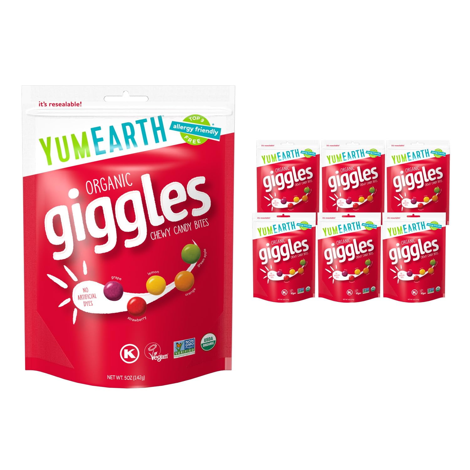 Organic Giggles Chewy Candy - Allergy Friendly (Top 9 Free), No ...