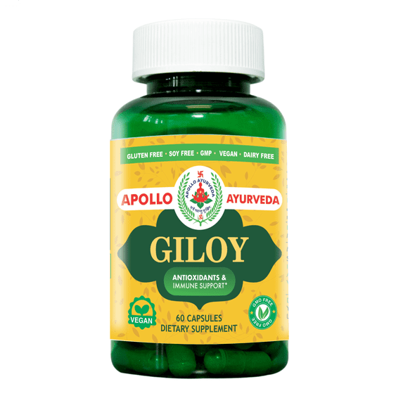 Organic Giloy (Guduchi) Powder herbal capsule | Natural Herbal Supplement for Immune Support, Energy, and Digestion | Equivalent 5000 mg - 60 Veg Capsules | Made in USA
