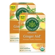 Organic Ginger Aid Tea, Promotes Healthy Digestion, 16 Count (Pack Of 2)