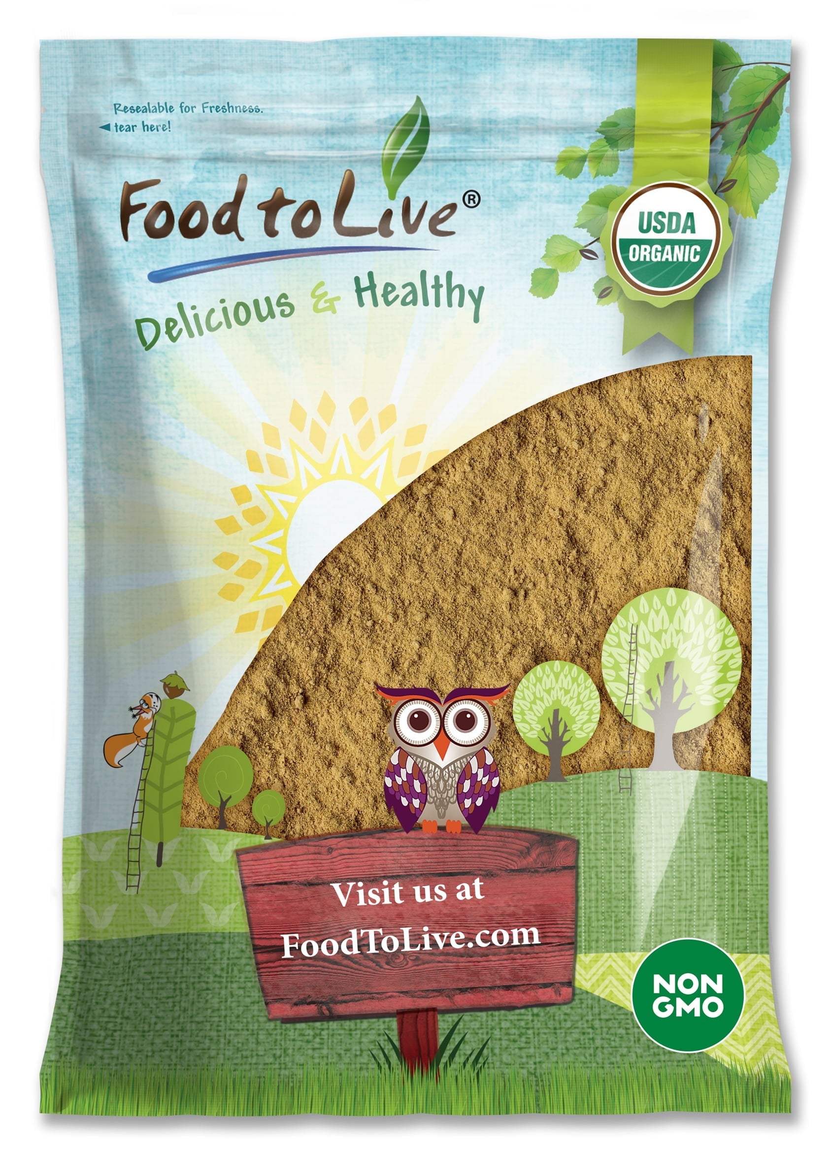 Organic Ginger Powder, 8 Pounds — Non-GMO, Kosher, Raw, Vegan — by Food to Live