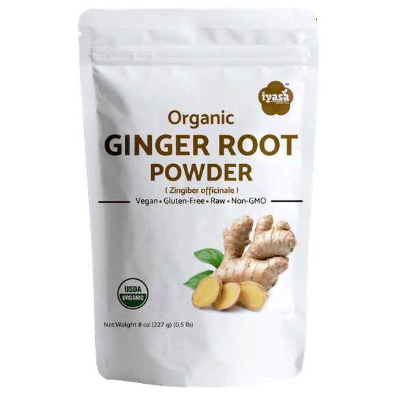 Iyasa Holistics Organic Ginger Root Powder, kitchen spice and herb, 8 oz