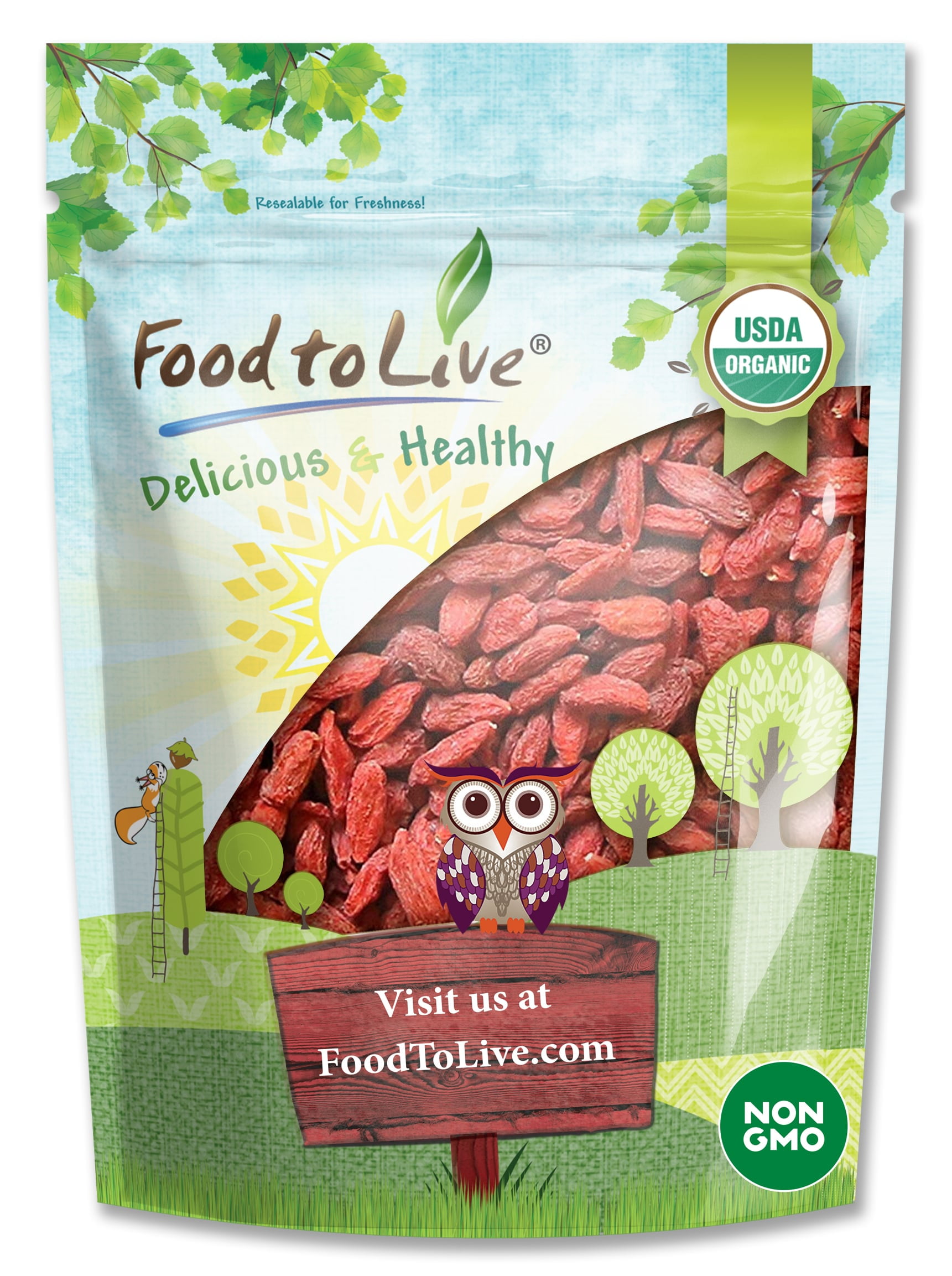 Organic Goji Berries, 2 Pounds  Non-GMO, Raw, Vegan  by Food to Live