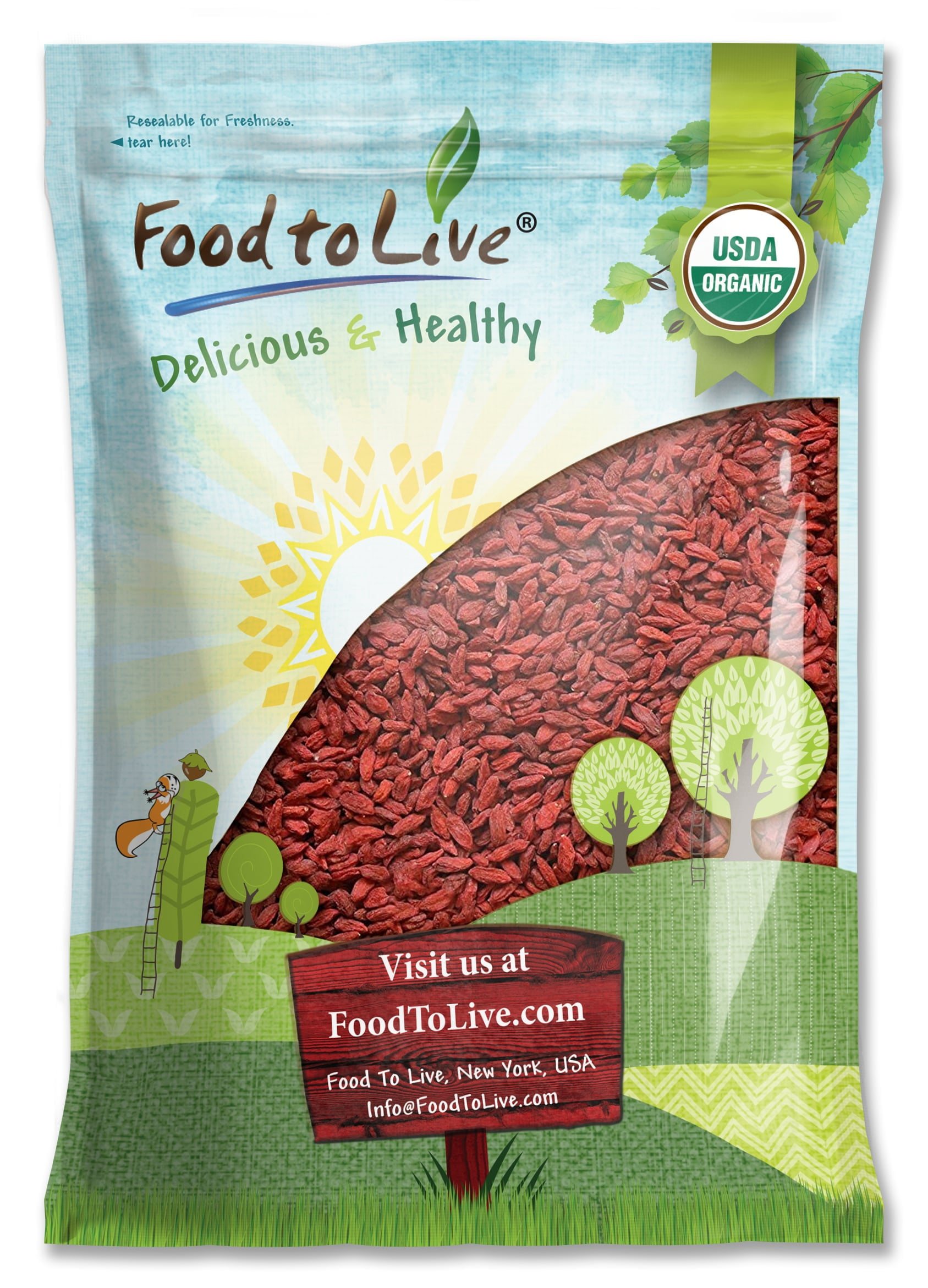 Organic Goji Berries, 6 Pounds  Non-GMO, Raw, Vegan  by Food to Live