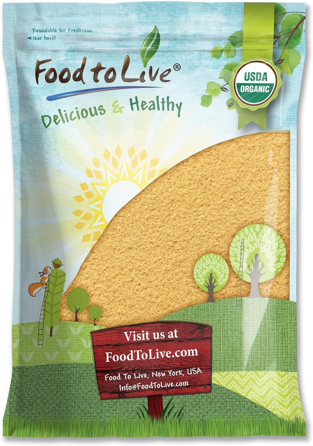 Organic Golden Flaxseed Meal, 5 Pounds ColdMilled Flax Seeds. Non