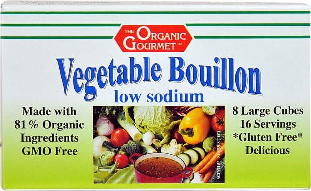 Organic Gourmet Organic Vegetable Boullion Cubes, Low Sodium, 2.54