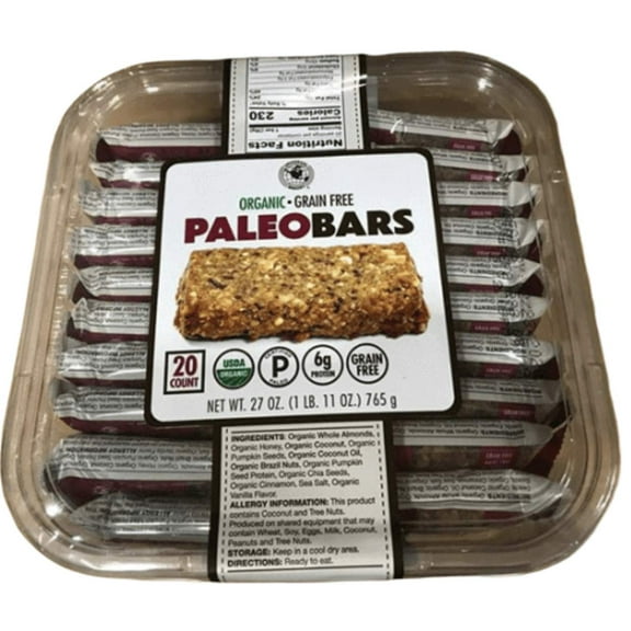 Organic Grain Free PALEO BARS (20 Bars)