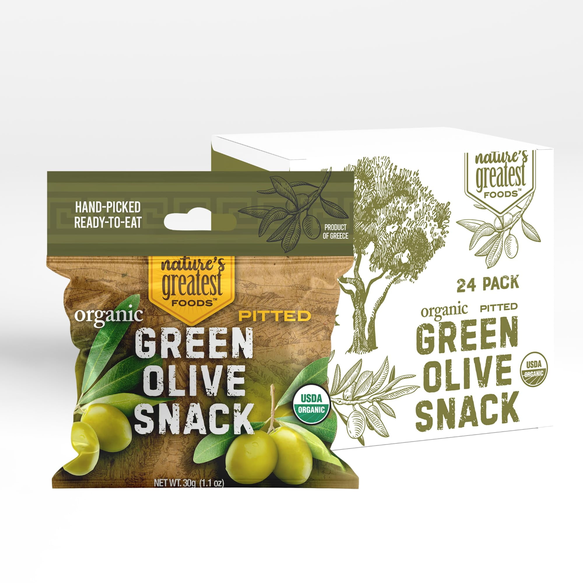 Organic Green Pitted Olive AIF4 Snack by Nature’s Greatest Foods 1.1