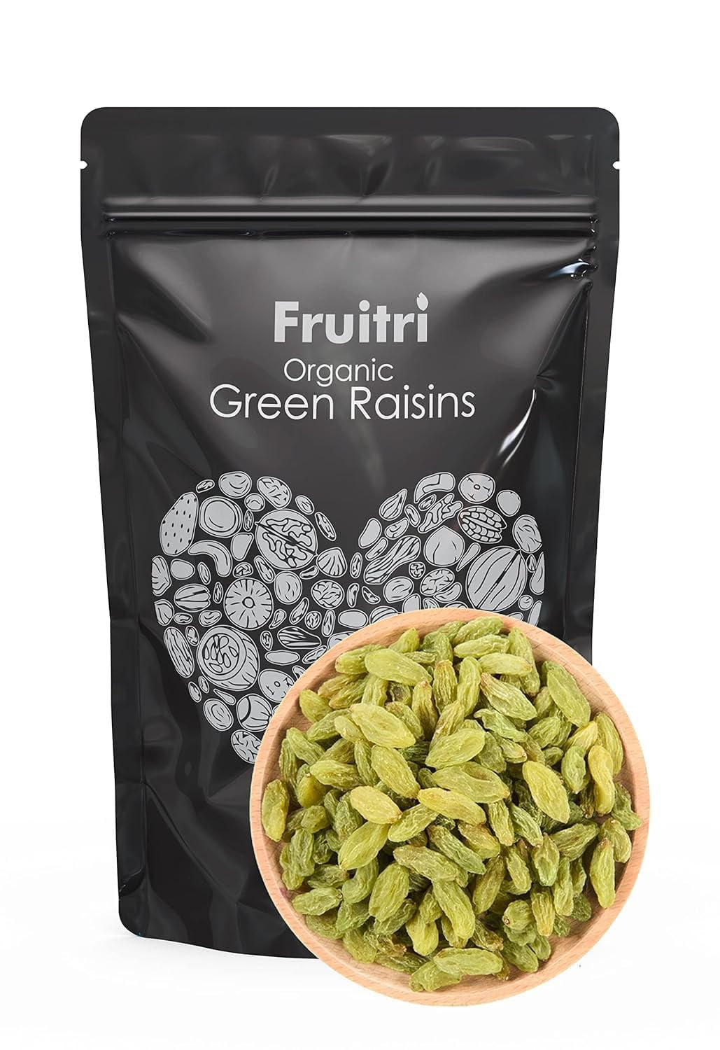 Organic Green Raisins By Fruitri 1kg, Rich In Potassium, Iron Dry