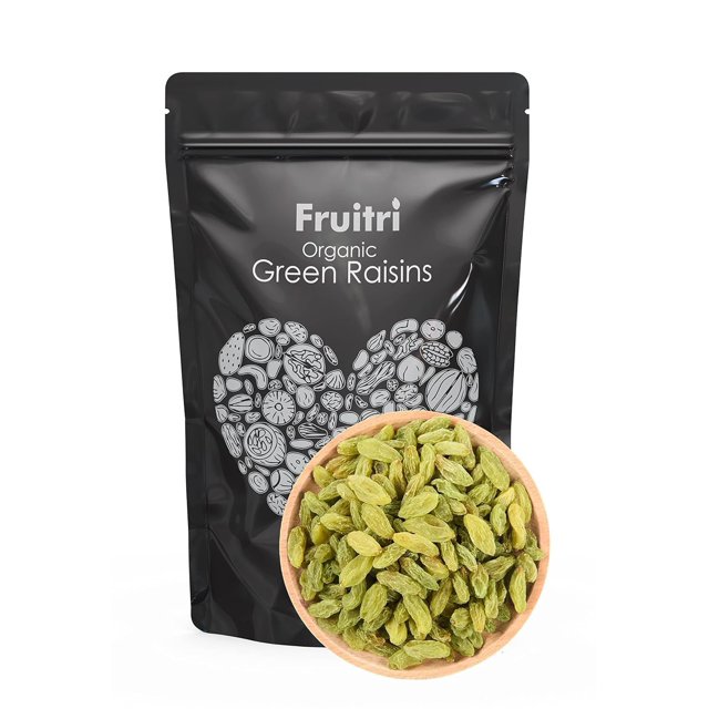Organic Green Raisins By Fruitri 1kg, Rich In Potassium, Iron Dry