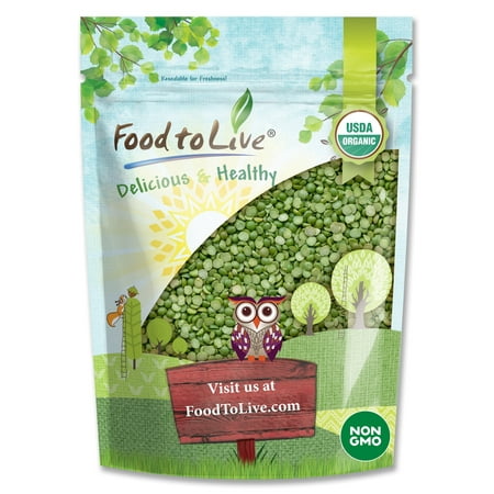 Organic Green Split Peas, 1 Pound — Non-GMO, Kosher, Raw, Vegan — by Food to Live