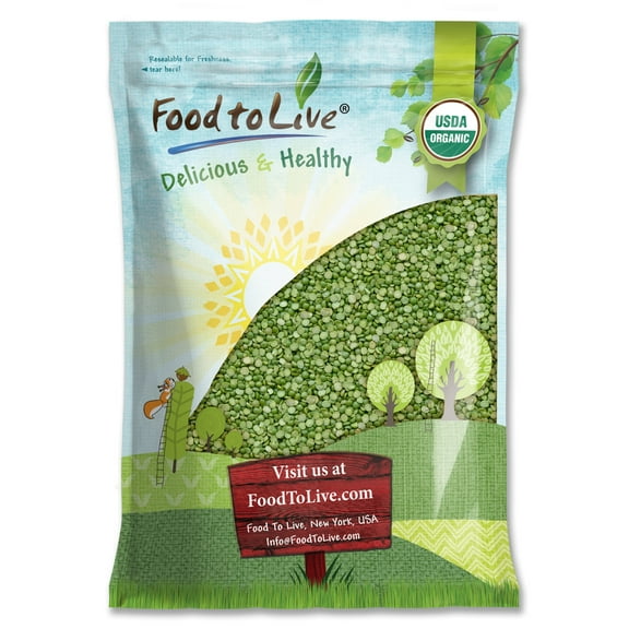 Organic Green Split Peas, 10 Pounds Non-GMO, Kosher, Raw, Vegan by Food to Live