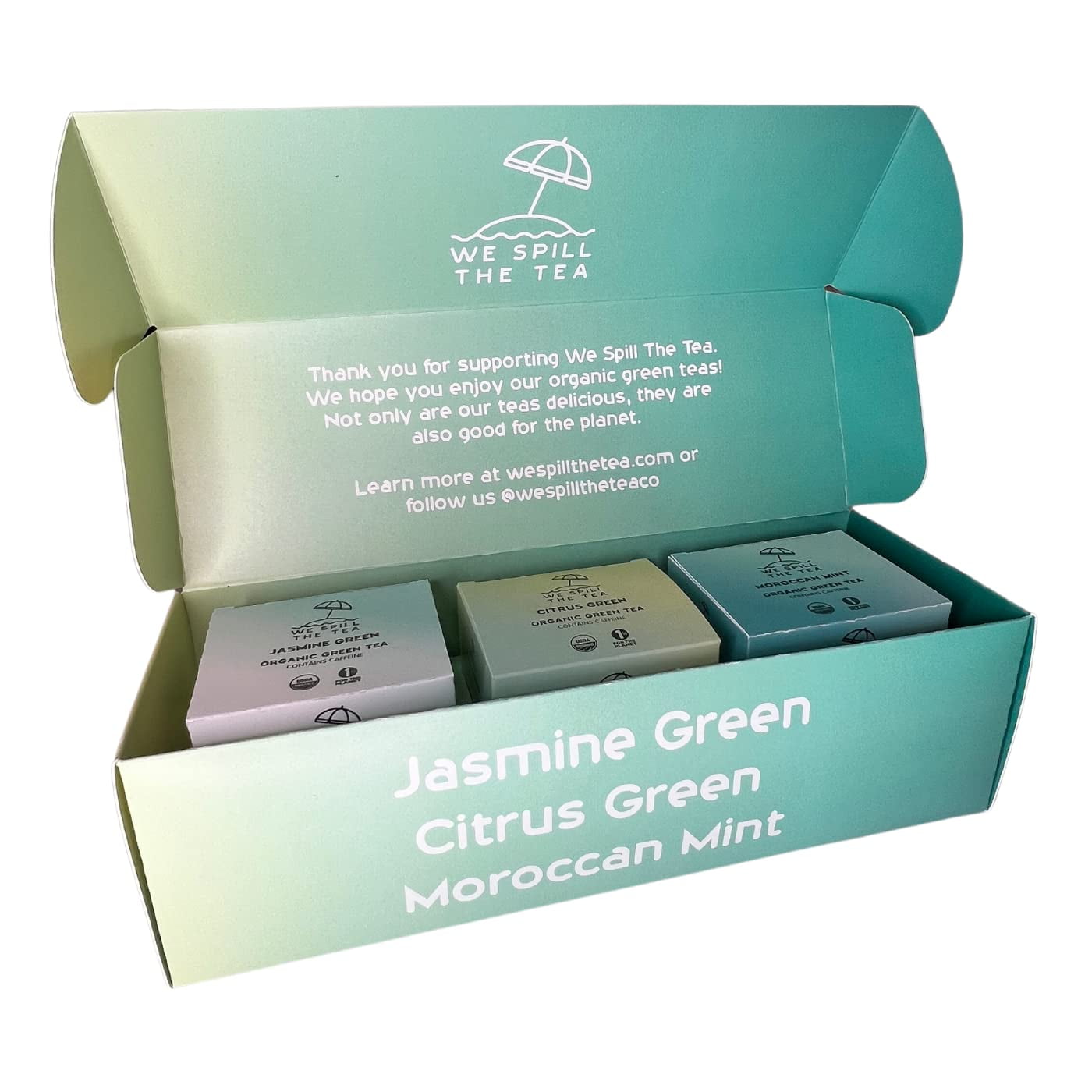 Organic Green Tea Sampler (3 Boxes, 45 Tea Bags) Organic Tea Brew