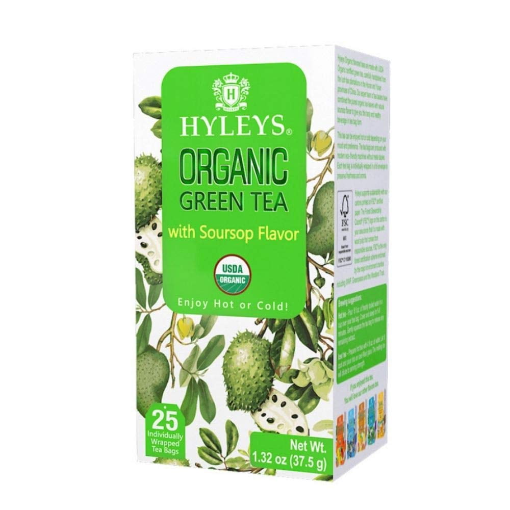 Organic Green Tea Soursop Flavor 25 Tea Bags