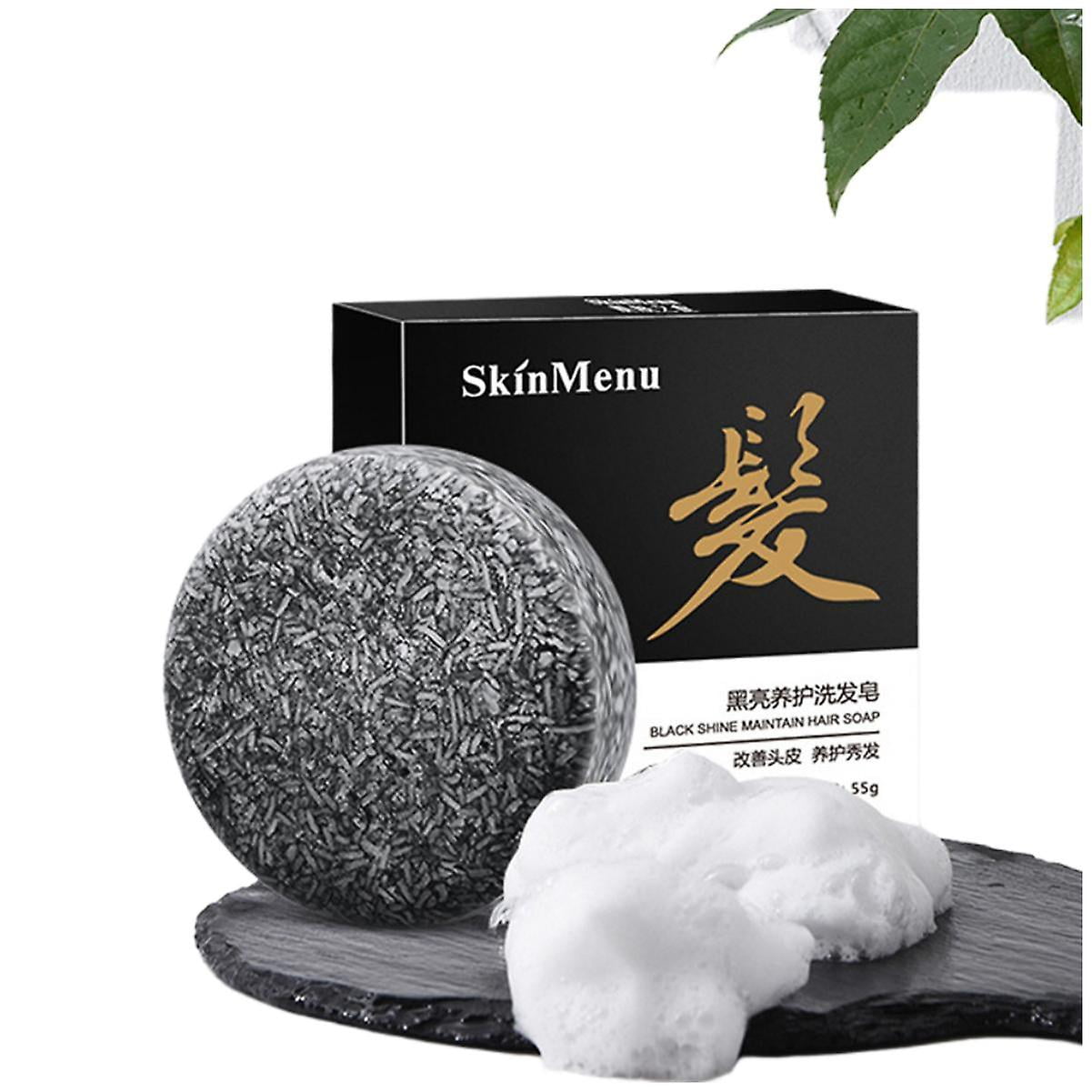 Organic Grey Reverse Shampoo Bar Polygonum Hair Darkening Shampoo Soap