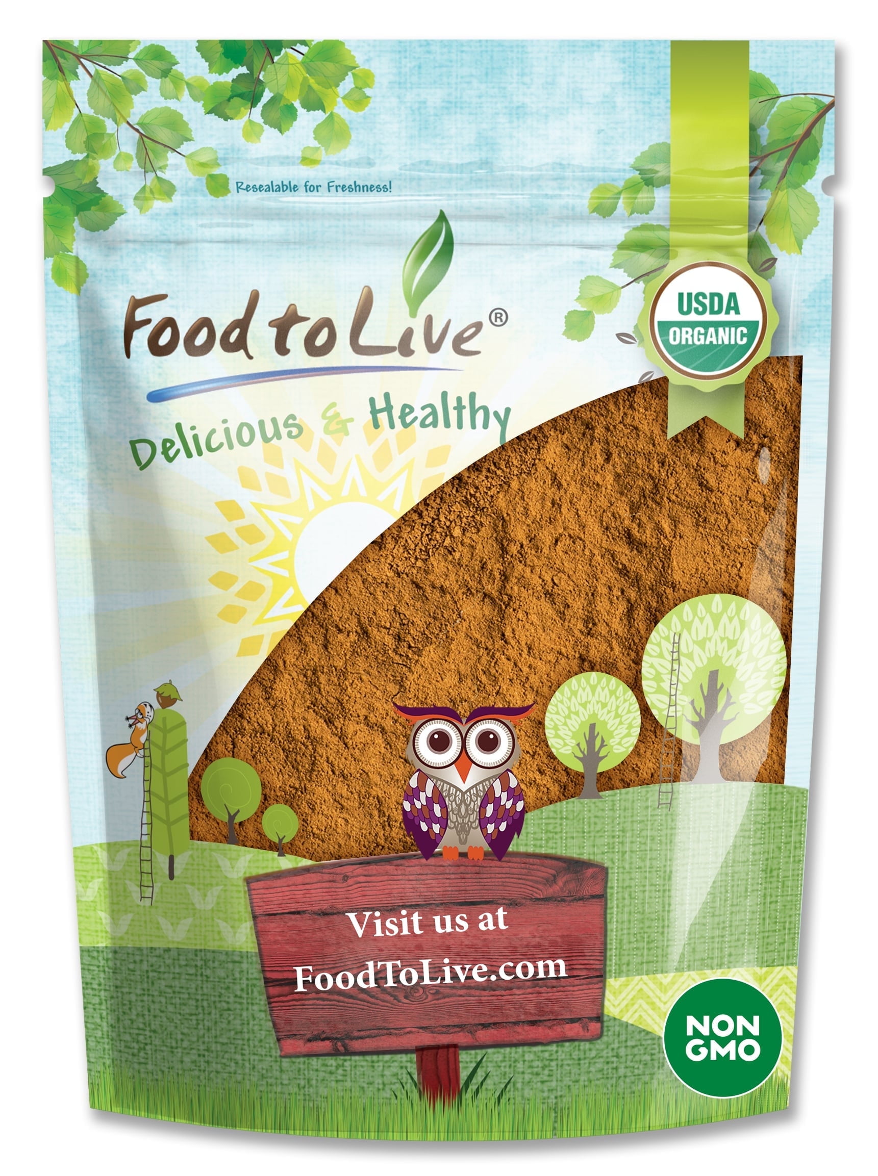 Organic Ground Cinnamon, 1 Pound  Cassia Variety, Non-GMO, Raw, Vegan, Kosher  by Food to Live
