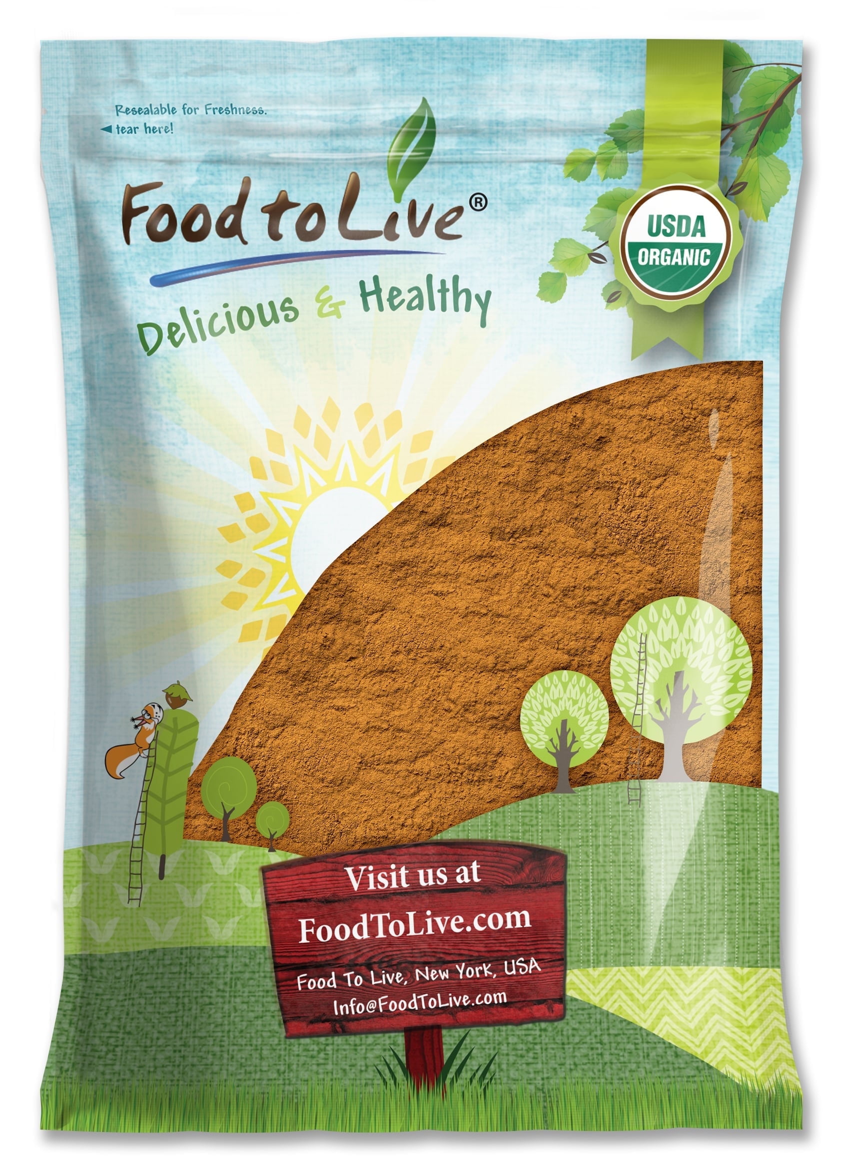 Organic Ground Cinnamon, 7 Pounds — Cassia Variety, Non-GMO, Raw, Vegan, Kosher — by Food to Live