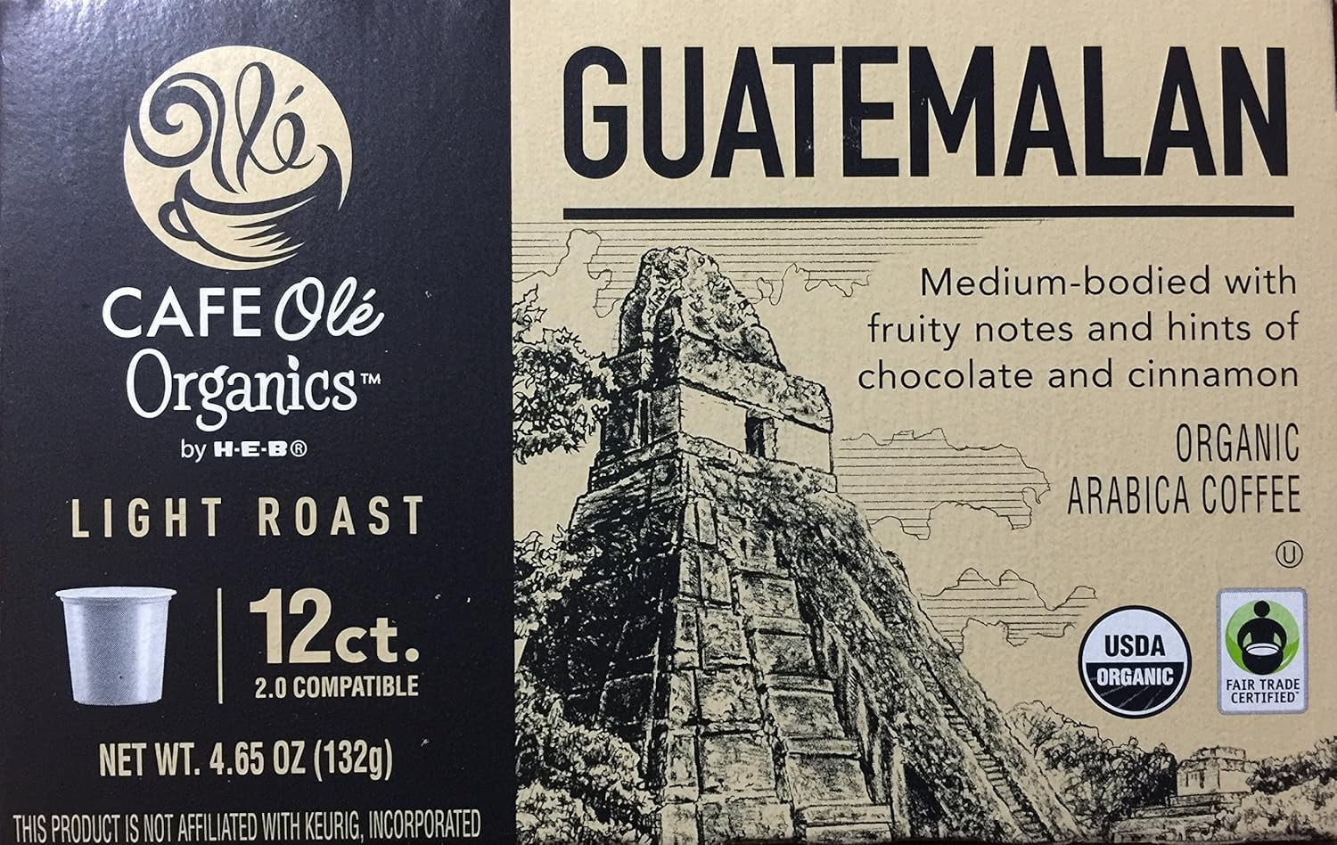 Organic Guatemalan Light Roast Single Serve Coffee KCups