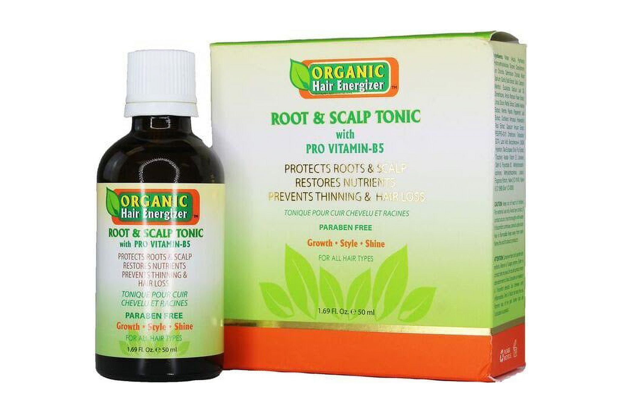 Organic Hair Energizer Hair Growth Root & Scalp Pro Vitamin-B5 Hair Growth Tonic, 1.69 oz (2-Pack)