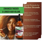 Organic Chebe Hair Growth Oil Serum for Stronger, Thicker Hair, Split Ends & Dry Scalp with Castor & Tea Tree Oil (4 oz)