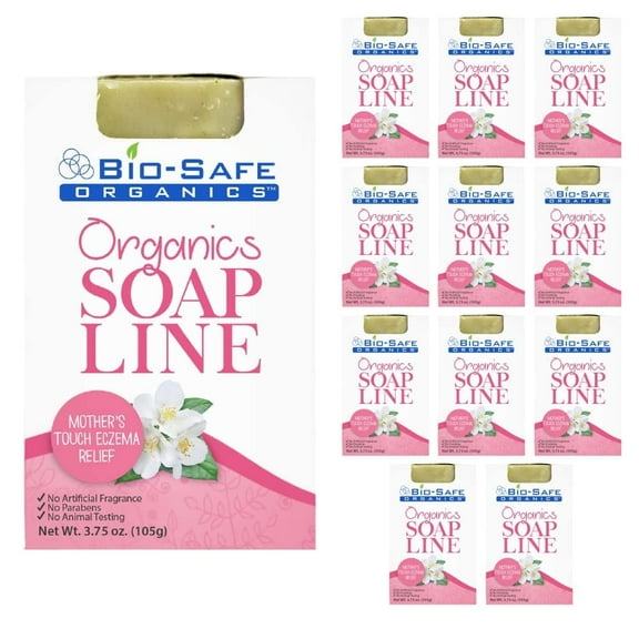 Organic Handmade Natural Mother’s Touch Eczema Relief Soap Exfoliating Shampoo Bar | 100% Handmade Organic Soap | Luxurious & Rejuvenating Exfoliating Bath Soap | All Natural Soap - 3.75 oz - 12 Pack